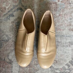 Tan Leather Slip-On Tap Shoes